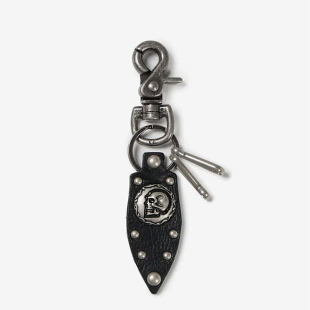 아캄 Skull Studded Leather Keyring 레더 키링