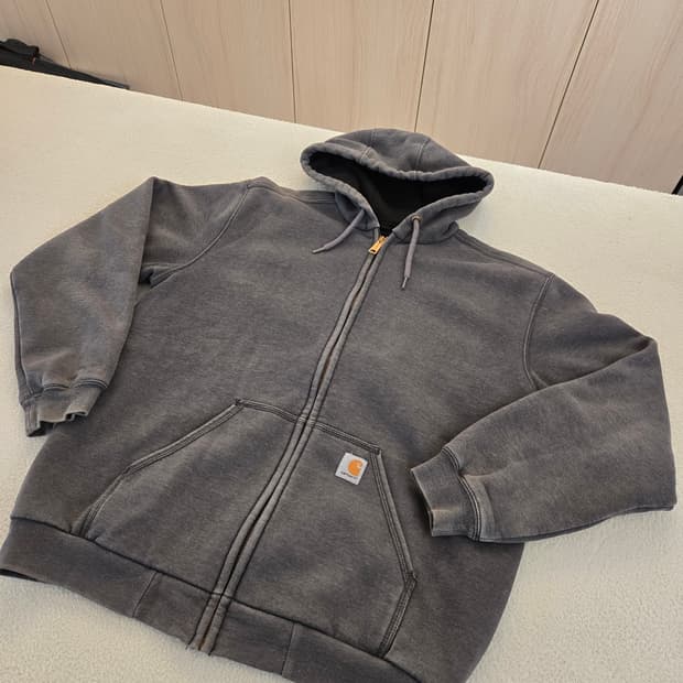 칼하트 맛있게 익은 워싱 후드집업 그레이 "써멀 후드집" M