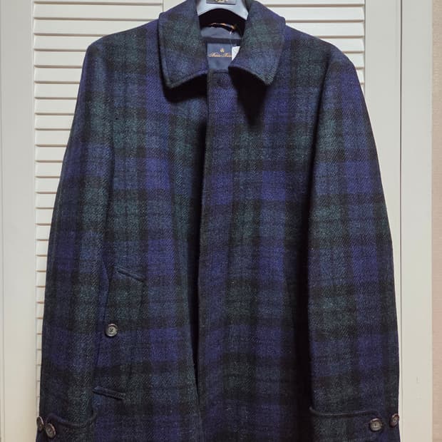 브룩스 브라더스 블랙와치 워킹코트 L