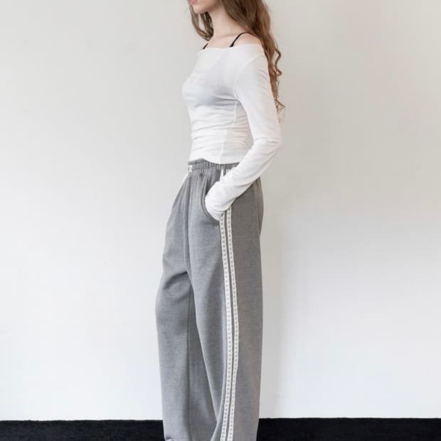 락케이크 레이스 조거팬츠 그레이 s