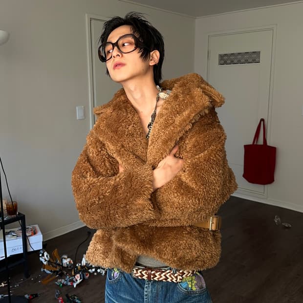 TT Studio 오버 사이즈 테디 플리스 자켓