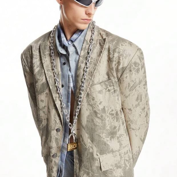 타이다이 오버핏 자켓 카키