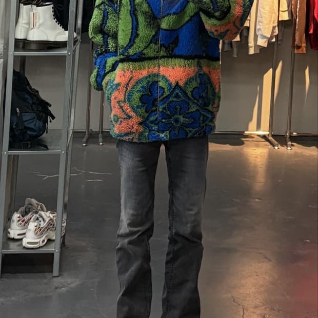 디스이즈네버댓 바틱 인조모피 자켓 블루 A3291