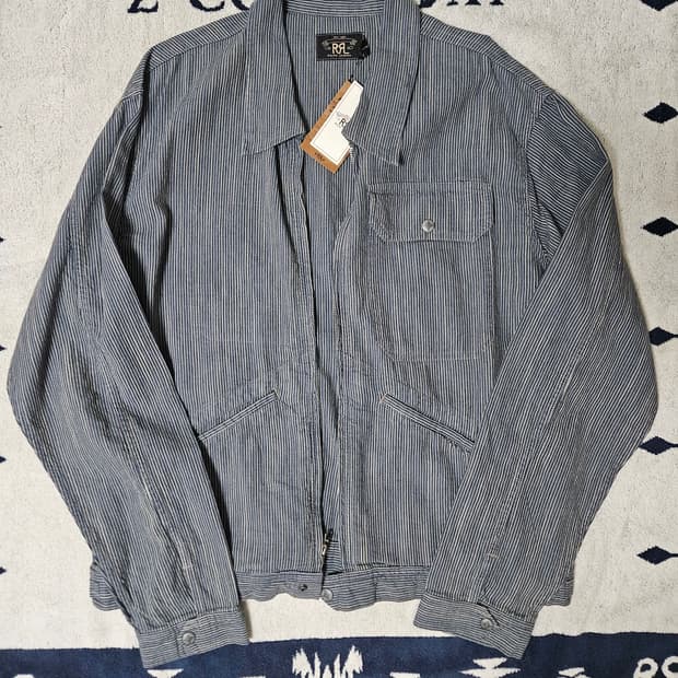 RRL 스트라이프 코튼 리넨 자켓 XL