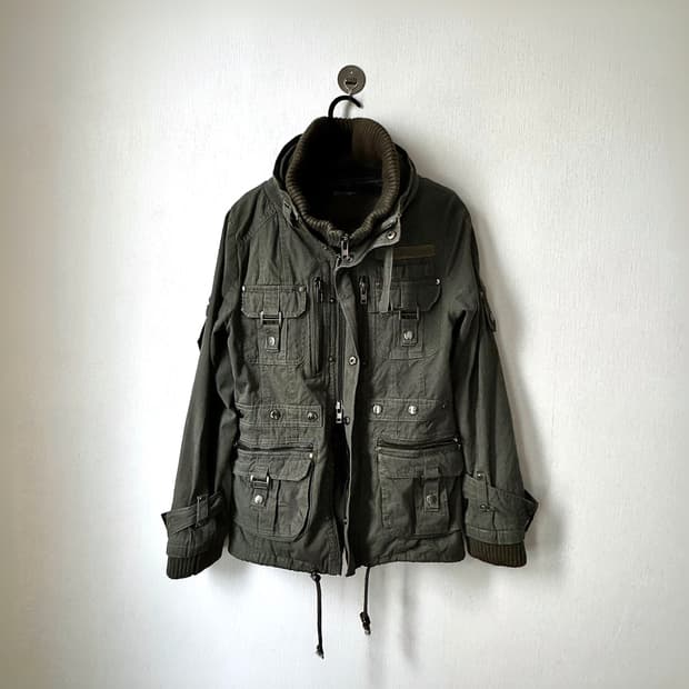 고스트오브할렘 투카라 하이넥 2way 스터드 버클 자켓 y2k 펑크