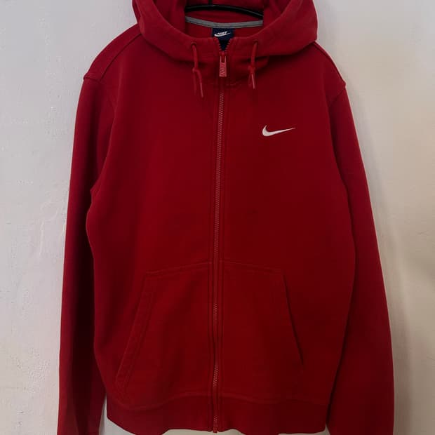 나이키 빨간색 후드집업 M