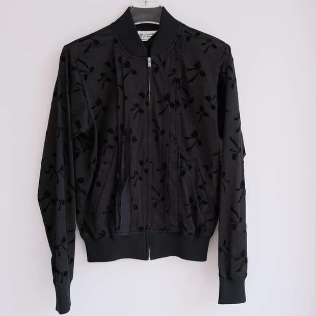 2002ss Ribbon sheer bomber jacket