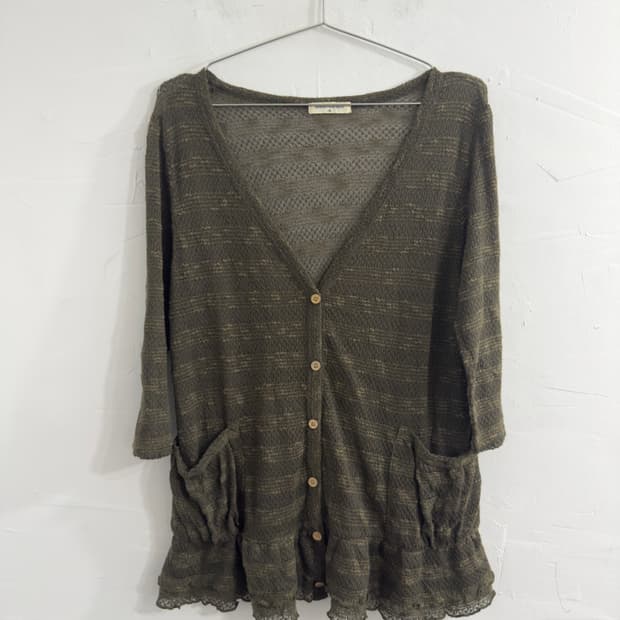 grass net cardigan