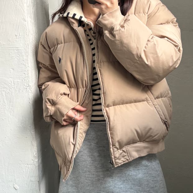 Polo 폴로 랄프로렌 90’s 베이지 컬러 푸퍼 다운 자켓