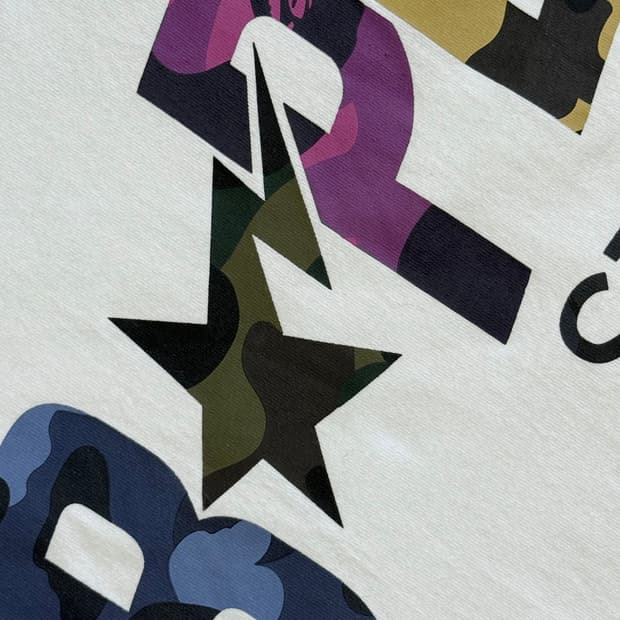 베이프 크레이지 카모 스타 반소매 티셔츠