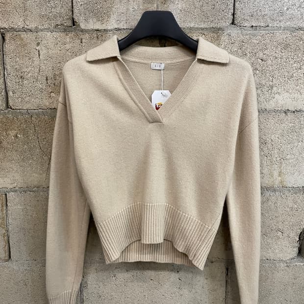 시에 캐시미어 크롭 니트 