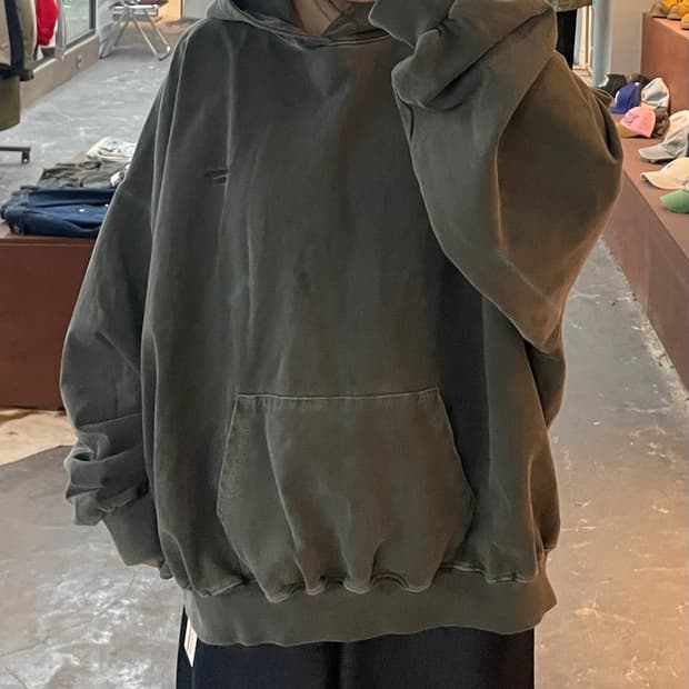 언더마이카 안티 피그먼트 워싱 후드티 H2148