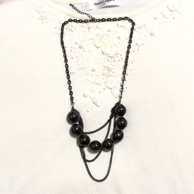 빈티지 오리엔탈 페어리 모리걸 아카이브 긱시크 y2k 펑크 볼 목걸이