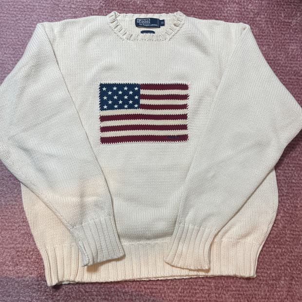 폴로랄프로렌 성조기 니트 아이보리