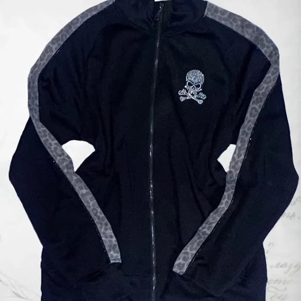 빈티지 레오파드 펑크 갸루 집업