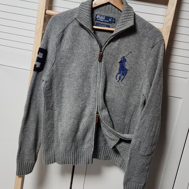 폴로 랄프로렌 빅포니 램스울 니트 집업 자켓