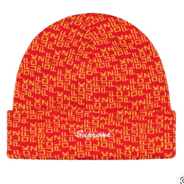 슈프림 퍽 오프 비니 레드 - 25SS