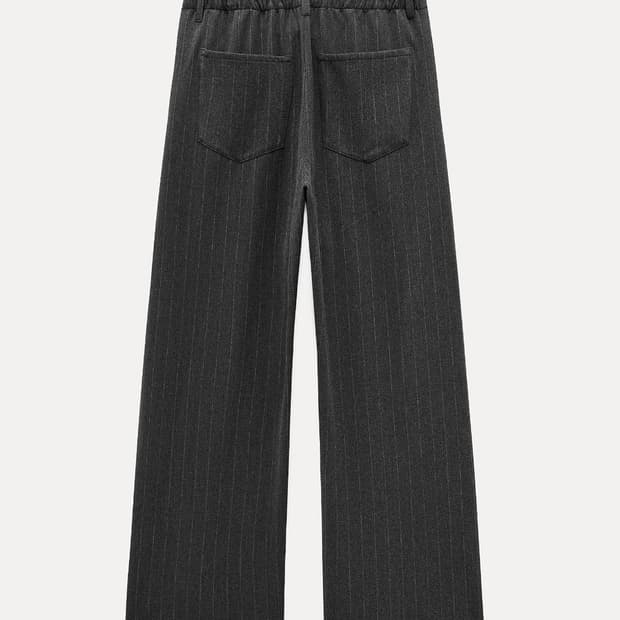 [28] 자라 스트라이프 플란넬 팬츠 그레이