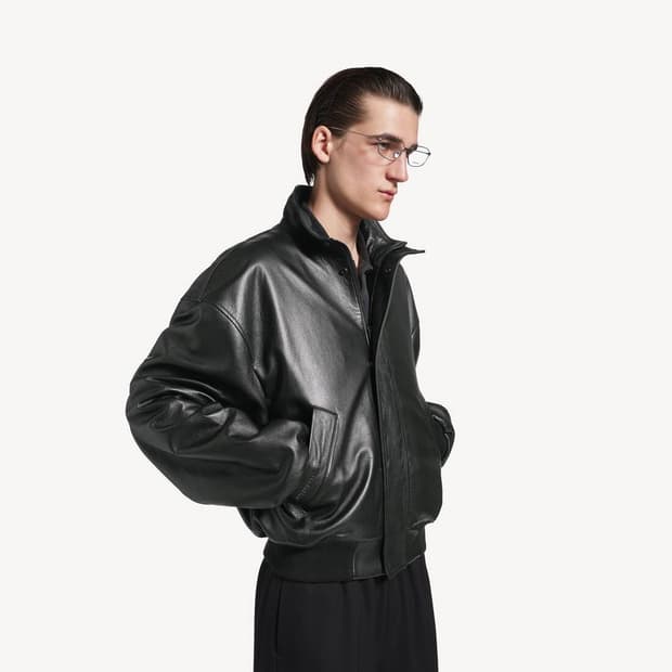[XL] balenciaga leather blouson jacket