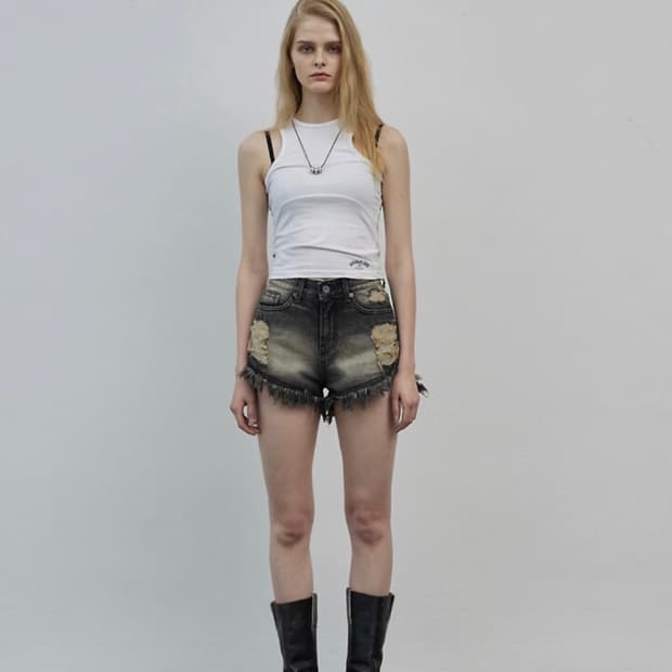 보헤미안서울 데미지 워싱 쇼츠