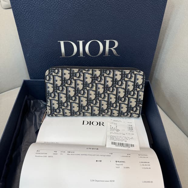 백화점판 새상품급 디올 오블리크 지퍼 장지갑