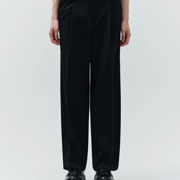 지오송지오 타임리스 세미와이드 팬츠 블랙