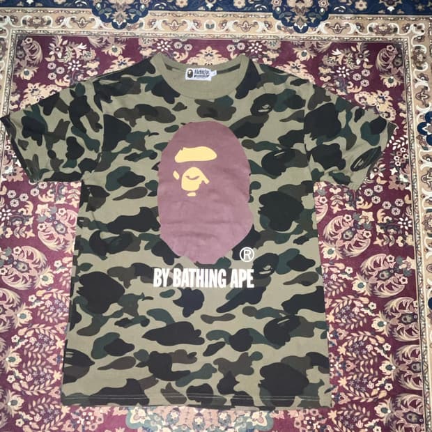 BAPE 베이프 카모 빅로고 반팔 L