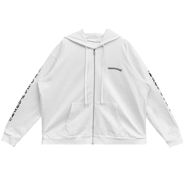 [xl]크롬하트 스크롤 후드집업 화이트 1회착 L 교환가능