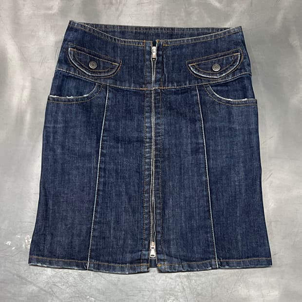  캘빈클라인 진스 집업 데님 스커트 y15958