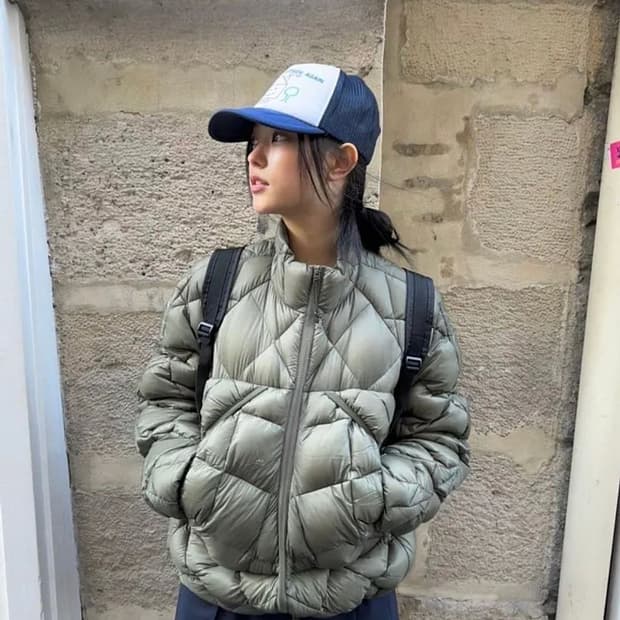 로아 누나 필800 강해린패딩 다크그린 L