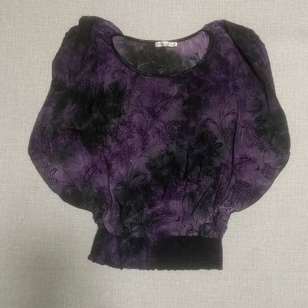 일본빈티지 Revolution 달천깔페어리 보헤미안 케이프블라우스 퍼플