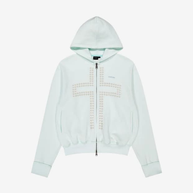 아캄 Cross Rhinestone Zip-Up Hoodie 후드집업