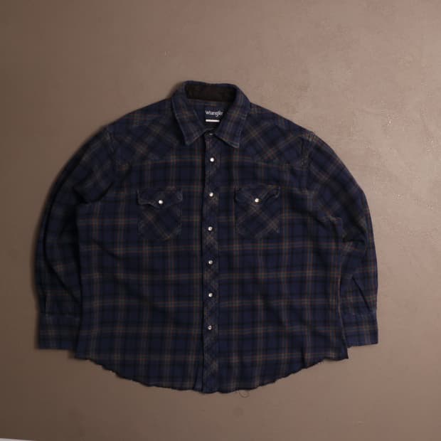 랭글러 웨스턴 체크 울 셔츠 A1553