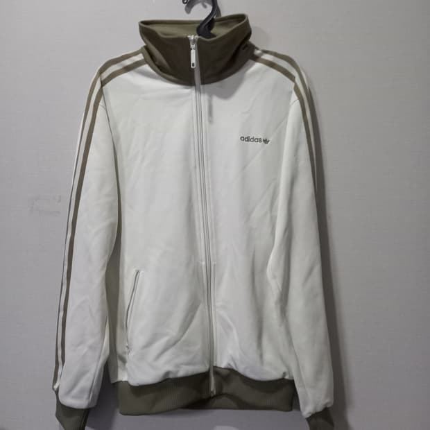 아디다스 희귀 베켄바우어 크림 카키 트랙탑 저지 져지집업 95/M
