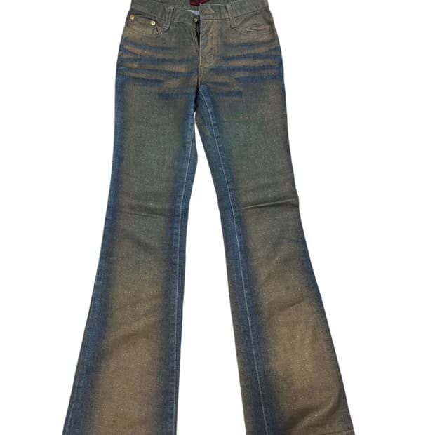 Gold pearl bootcut jeans
