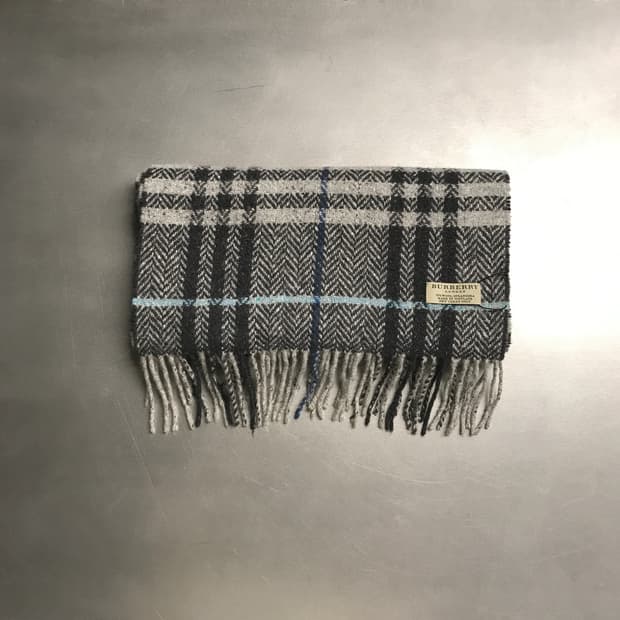 버버리 정품 울/앙고라 머플러 그레이