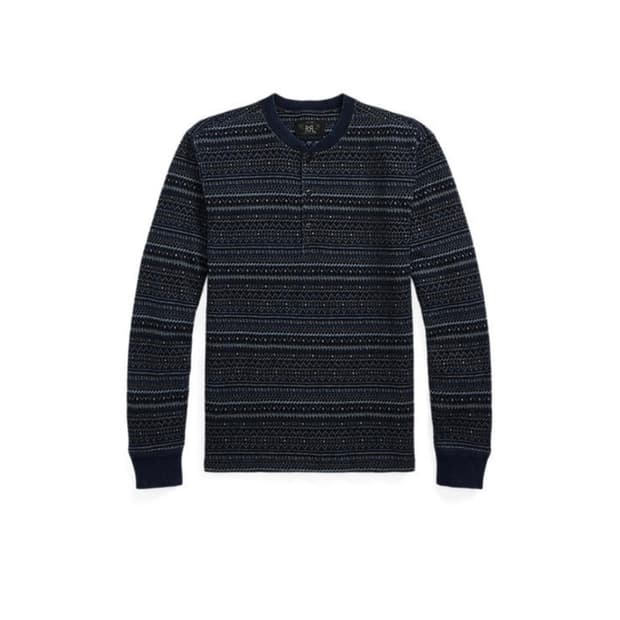 Rrl 더블알엘 인디고 자카드 헨리넥