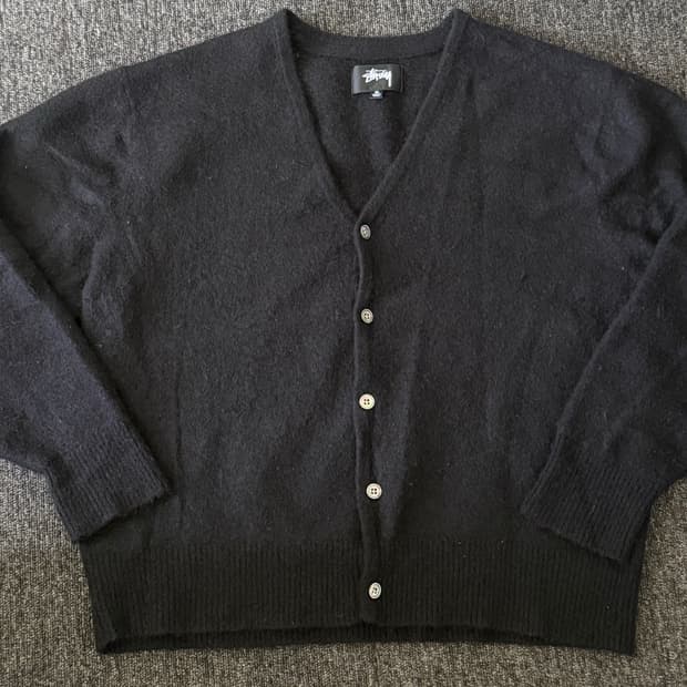 [XL] 스투시 브러쉬드 가디건 블랙