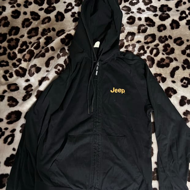 지프 블랙 후드집업