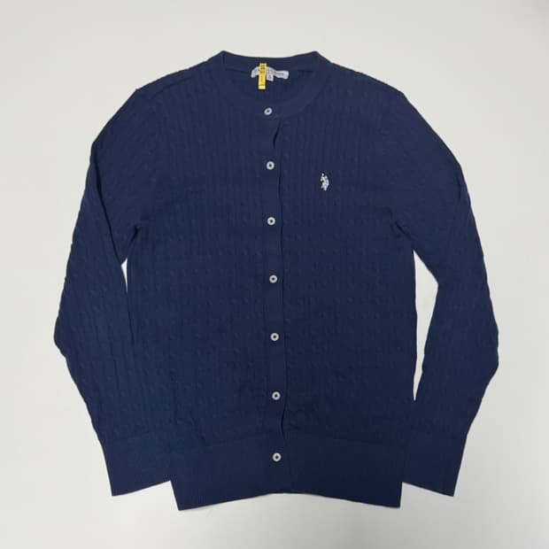 여성 us 폴로 꽈배기 가디건 M 네이비