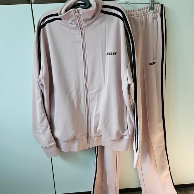 널디 트레이닝 세트 트랙탑 져지 팬츠 셋업 핑크 M