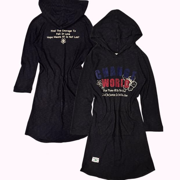 lettering hood slim dress