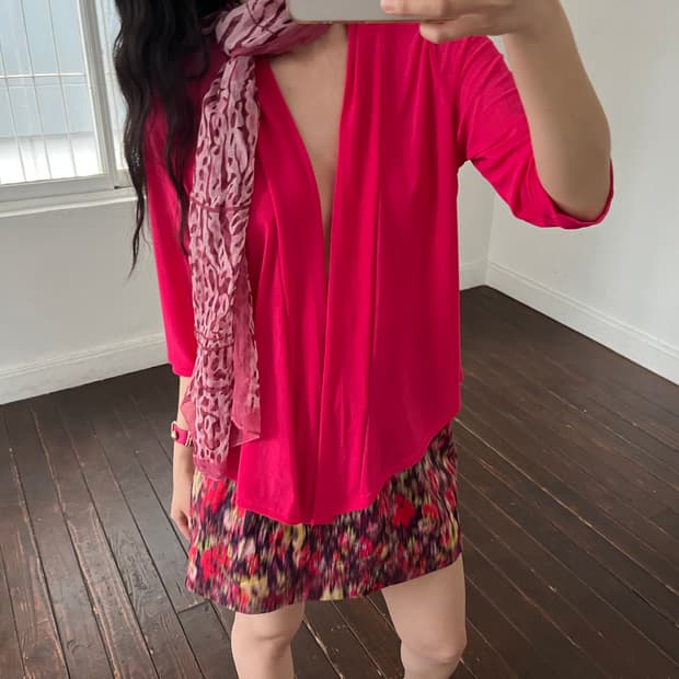 비비드 가디건 탑