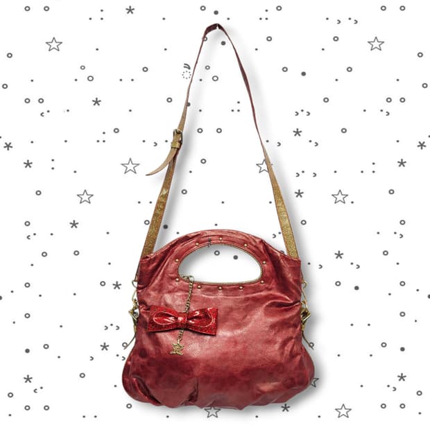 RHIZ LIZA 글리터 리본 금장 토트백