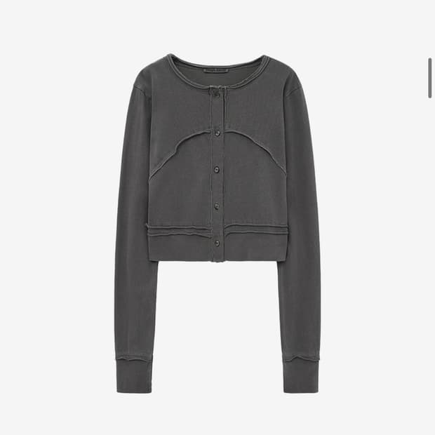 인사일런스 슬림 컷오프 가디건 CHARCOAL