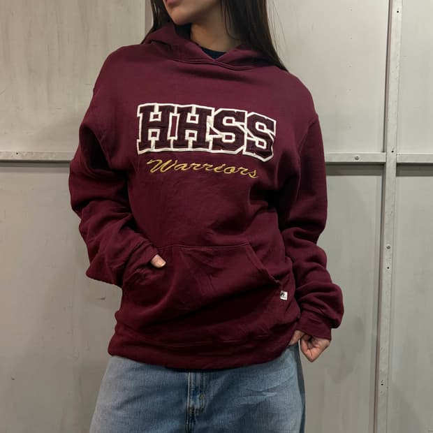 90s RUSSELL burgundy hoodie