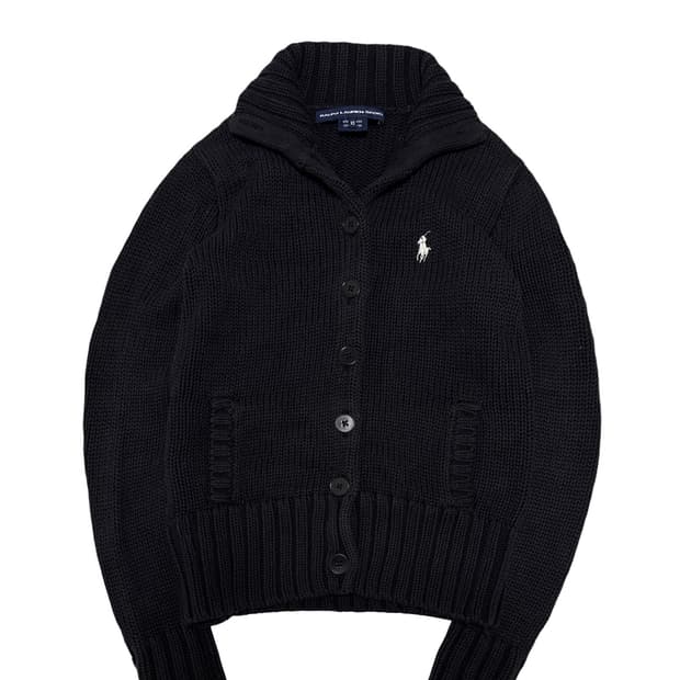 폴로 랄프로렌 블랙 버튼 니트 가디건