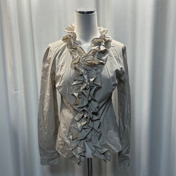 모리걸,러블리st 배이지 프릴 셔츠 가디건