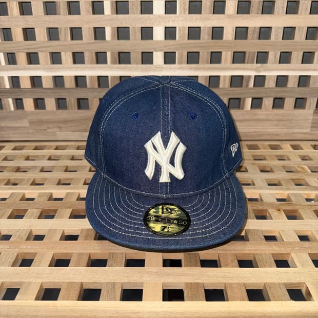 00s 뉴에라 59fifty 양키즈 데님 캡 made in USA 