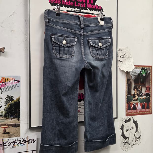 JPN 리바이스 롤업 데님 카프리팬츠